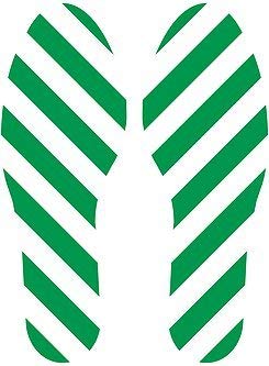 5S Location Marking Footprint- 10x3.5" Durable Footprint Shaped Floor Marker by Graphical Warehouse- Vibrant Colors, Rounded Corners (Pack of 10, 5 Pairs) (Green/White)
