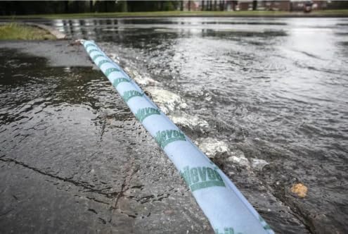 AquaShield Powered by Mobilevee - 6 Ft. Water Activated Flood Barrier and Diverter for Homes and Garages - 12-Pack for Flood and Rain Diversion, Protection Against Storms, Emergency Flood Kit
