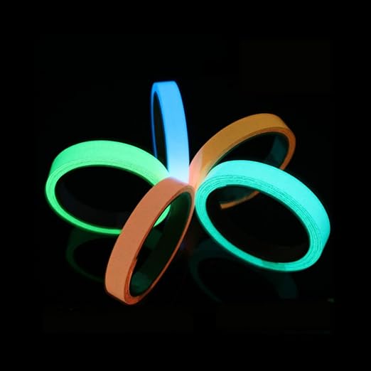 LLPT Glow in The Dark Tape 1” x 33 Ft Self Adhesive Neon Luminous Tape Rechargeable Brightness Fluorescent Sticker Tape for Sport Gears Night Part DIY Craft Color Green (GD133G)