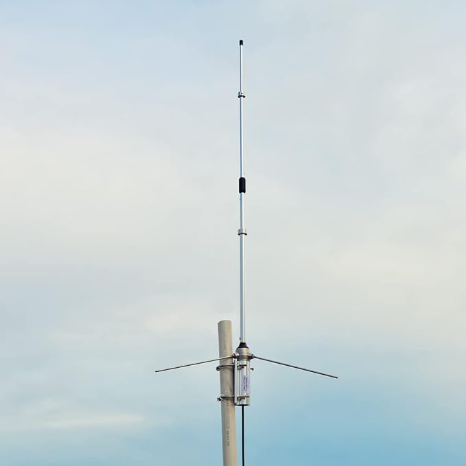 HYS UHF Base Antenna, 390-470Mhz 43.3inches Outdoor Variable Frequency Antenna for Icom Midland Yaesu Kenwood Mobile Radio Transceiver Repeater