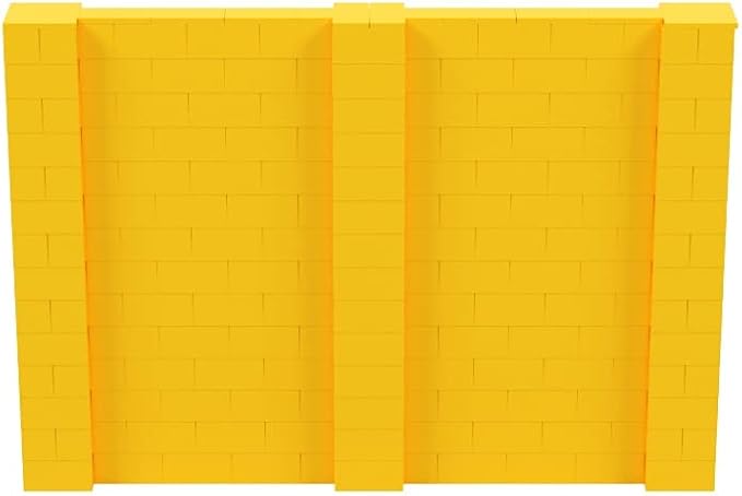 EverBlock 10’ x 7’ Wall Kit | Modular Building Blocks | Wall System for Building, Display & Structures | Room Divider & Partition | Easy to Connect & Reuse | Indoor & Outdoor Use | Yellow