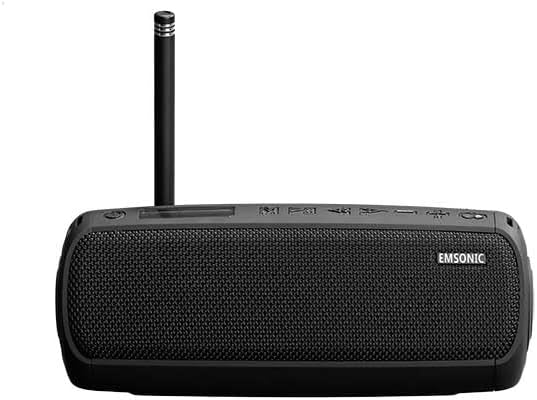 Saver By Emsonic - Portable Bluetooth Speaker, Waterproof Speaker with Carbon Monoxide Detector & FM Radio - 24-Hour Playtime, 40W Powerfull Sound & Deep Bass - Orange