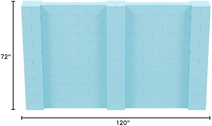 EverBlock 10' x 6' Wall Kit | Modular Building Blocks | Wall System for Building, Display & Structures | Room Divider & Partition | Easy to Connect & Reuse | Indoor & Outdoor Use | Light Blue