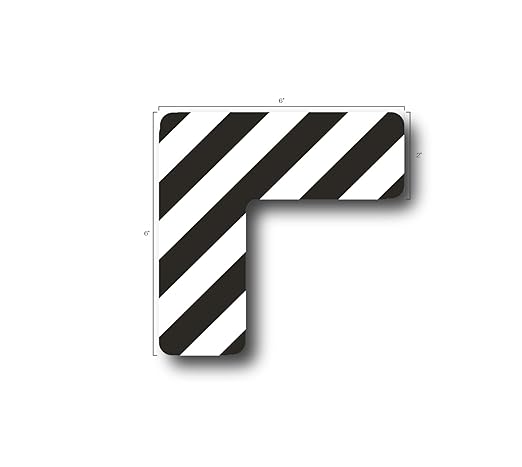 5S Location Marking Corner - L Shaped Adhesive Floor Marker by Graphical Warehouse - Rounded Corners (6x6x2" (15 Pack), Black/White)