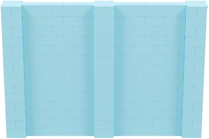 EverBlock 10’ x 7’ Wall Kit | Modular Building Blocks | Wall System for Building, Display & Structures | Room Divider & Partition | Easy to Connect & Reuse | Indoor & Outdoor Use | Light Blue