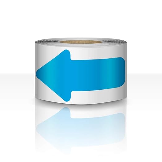 Arrow Floor Marking Sticker Sign - 200 PCS Blue Decal Tape 2"4"