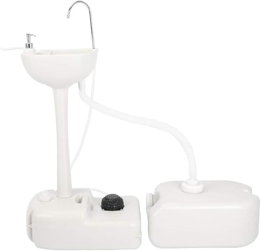 VINGLI Portable Hand Sink with 24L Recovery Tank, 5 Gal Self-contained Hand Wash Basin for Camping/RV/Garden/Outdoor Events/Gatherings, Lightweight & Detachable