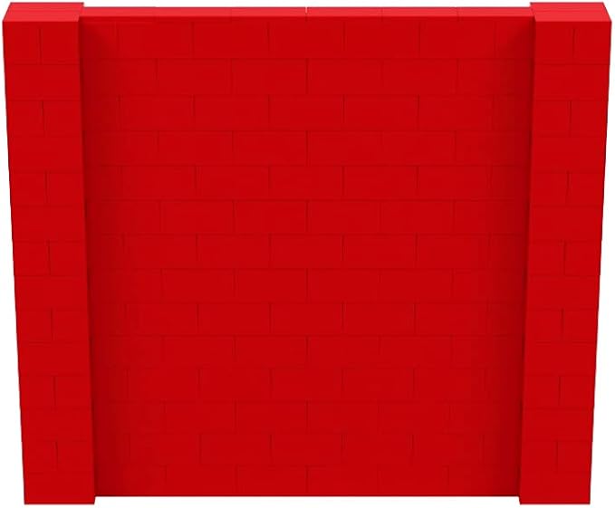 EverBlock 8’ x 7’ Wall Kit | Modular Building Blocks | Wall System for Building, Display & Structures | Room Divider & Partition | Easy to Connect & Reuse | Indoor & Outdoor Use | Red