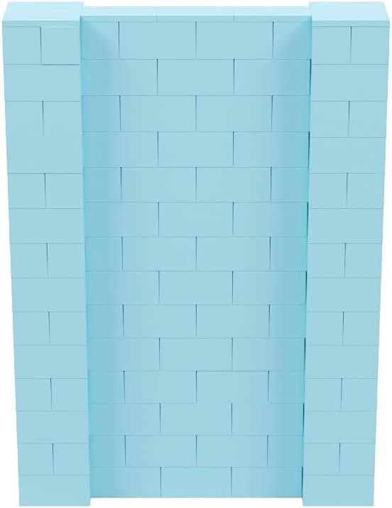 EverBlock 5’ x 7’ Wall Kit | Modular Building Blocks | Wall System for Building, Display & Structures | Room Divider & Partition | Easy to Connect & Reuse | Indoor & Outdoor Use | Light Blue