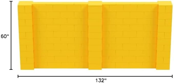 EverBlock 11' x 5' Wall Kit | Modular Building Blocks | Wall System for Building, Display & Structures | Room Divider & Partition | Easy to Connect & Reuse | Indoor & Outdoor Use | Yellow