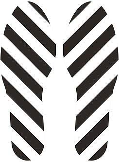 5S Location Marking Footprint- 10x3.5" Durable Footprint Shaped Floor Marker by Graphical Warehouse- Vibrant Colors, Rounded Corners (Pack of 10, 5 Pairs) (Black/White)