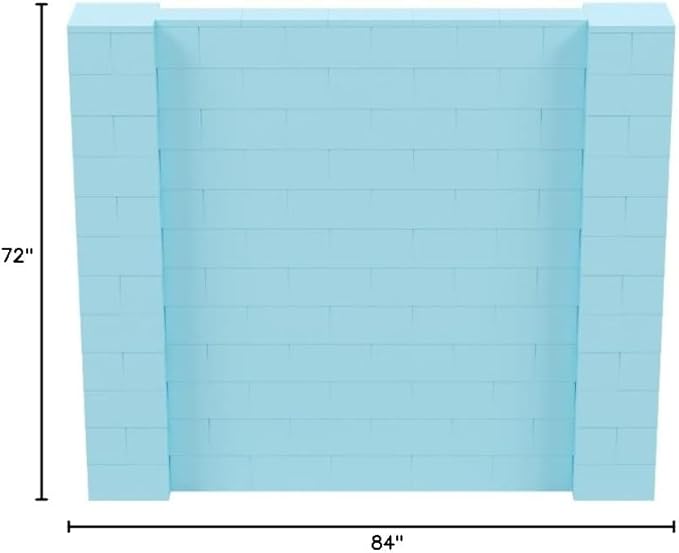 EverBlock 7' x 6' Wall Kit | Modular Building Blocks | Wall System for Building, Display & Structures | Room Divider & Partition | Easy to Connect & Reuse | Indoor & Outdoor Use | Light Blue