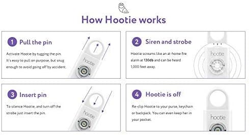 Hootie Personal Safety Alarm for Women, Men, & Kids - Keychain Alarm, Self Defense Strobe & Siren, Security Siren Keychain with 130dB Self Defense Siren & Strobe Light - Red