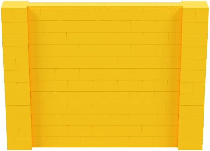 EverBlock 8' x 6' Wall Kit | Modular Building Blocks | Wall System for Building, Display & Structures | Room Divider & Partition | Easy to Connect & Reuse | Indoor & Outdoor Use | Yellow