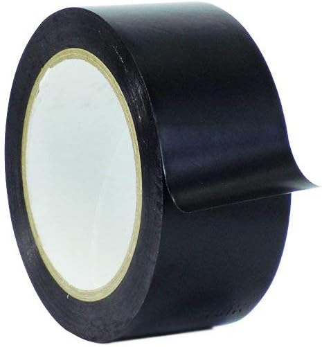 WOD VTCP366 Black Pinstriping Dance Floor Vinyl Tape, 3 inch x 36 yds. Marking Tape for School Gym, Warehouse, Parking Spaces and More