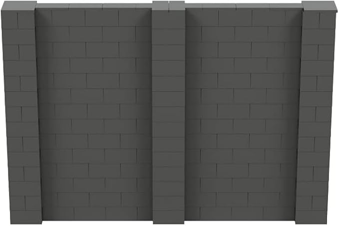 EverBlock 10’ x 7’ Wall Kit | Modular Building Blocks | Wall System for Building, Display & Structures | Room Divider & Partition | Easy to Connect & Reuse | Indoor & Outdoor Use | Dark Gray