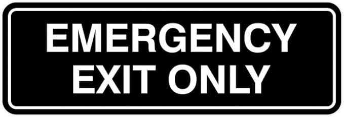 Signs ByLITA Standard Emergency Exit Only Sign - Easy Installation | Durable Wall or Door Sign (Black) - Medium 2 Pack