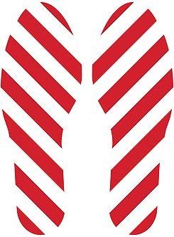 5S Location Marking Footprint- 10x3.5" Durable Footprint Shaped Floor Marker by Graphical Warehouse- Vibrant Colors, Rounded Corners (Pack of 10, 5 Pairs) (Red/White)