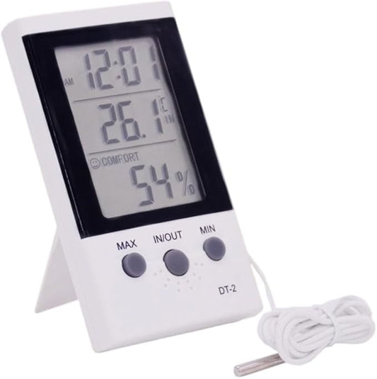 Digital Hygrometer, Digital Thermometer Hygrometer DT 2 With Alarm Clock & Fast Response Sensor For Indoor For Temperature & Humidity Monitoring