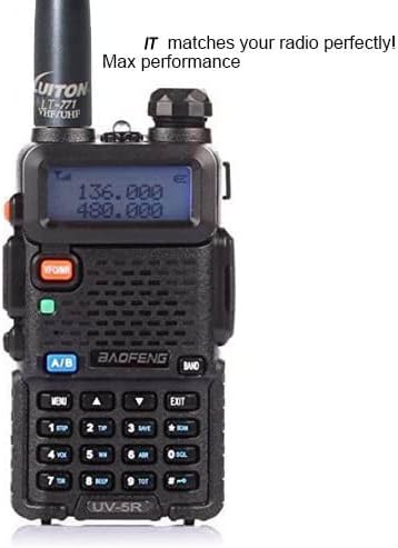 Radio Antenna for BaoFeng UV-5R/888S Long Range Walkie Talkie Antenna 15.6-Inch Whip VHF/UHF (144/430Mhz) Antenna SMA-Female(2 Pack)
