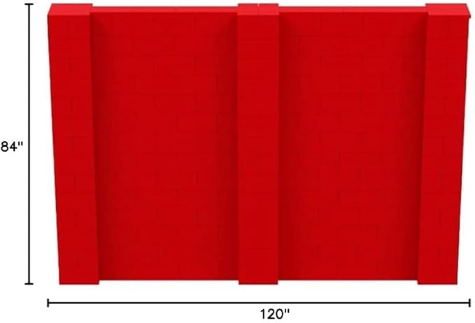 EverBlock 10’ x 7’ Wall Kit | Modular Building Blocks | Wall System for Building, Display & Structures | Room Divider & Partition | Easy to Connect & Reuse | Indoor & Outdoor Use | Red