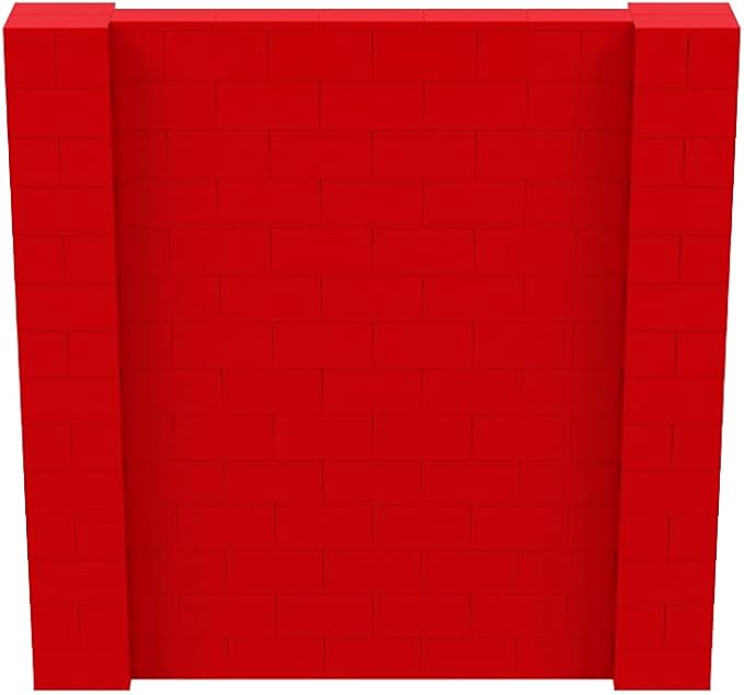 EverBlock 7’ x 7’ Wall Kit | Modular Building Blocks | Wall System for Building, Display & Structures | Room Divider & Partition | Easy to Connect & Reuse | Indoor & Outdoor Use | Red
