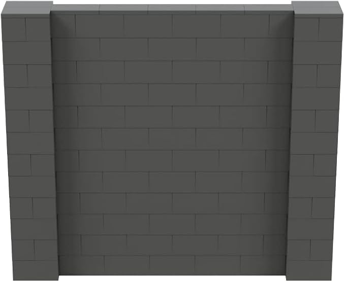 EverBlock 7' x 6' Wall Kit | Modular Building Blocks | Wall System for Building, Display & Structures | Room Divider & Partition | Easy to Connect & Reuse | Indoor & Outdoor Use | Dark Gray