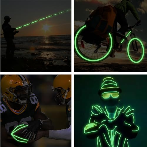 SWRT Glow in The Dark Tape 33FT x 0.5Inch, Long-Lasting Bright Fluorescent Glow Tape for Christmas Dector, Strong Adhesive Waterproof Glow in The Dark Stickers for Night Decorations, Stairs,Exit Sign