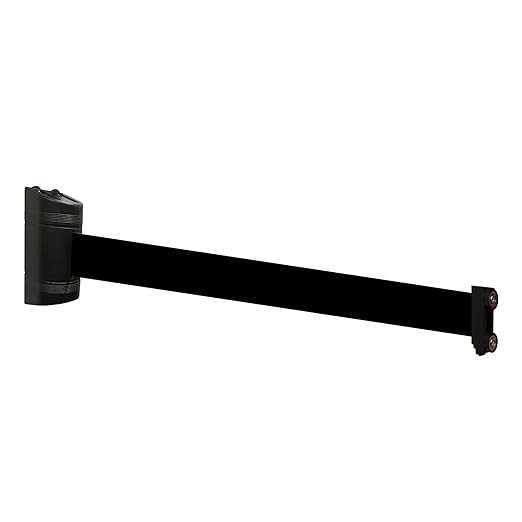 Magnetic Retractable Wall Barrier - Temporary Crowd Control Tool For Safety Queue Solution - 120" Belt Length Coverage with Strong Magnets by VIP Crowd Control (Black)