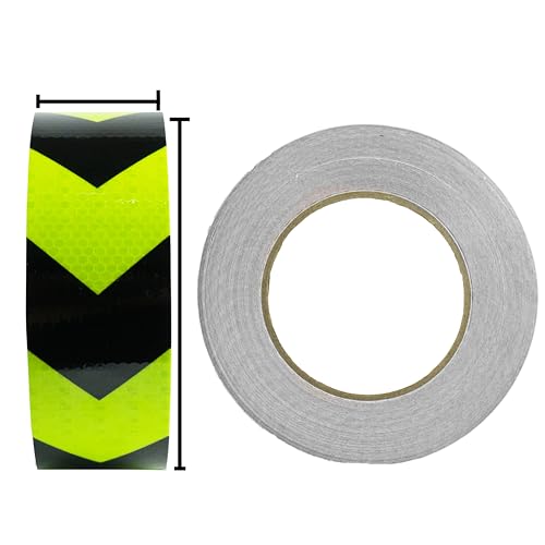 SWRT 2 Inch X 30 FT Reflective Tape Outdoor Waterproof Black & Green Reflective Tape Heavy Duty Strong Adhesive Hazard Caution Safety Warning Tape Reflector Conspicuity Tape for Trailer