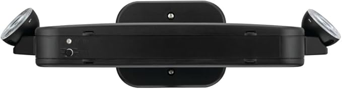 Lithonia Lighting ECRG Basics LED Exit Sign/Emergency Light Combo, Red/Green Switchable Exit Sign and Emergency Lights for Business, 2-Head Fixture, Round Lamp Heads, Black