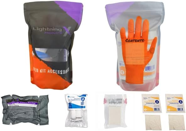 Lightning X MED POD: Economy Hemorrhage Control Refill Pack for First Aid Kit - Includes Bloodstop Gauze, Israeli Bandage, Compressed Gauze & More