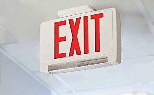 Lithonia Lighting ECBR LED M6 LED Exit and Emergency Light Bar Combo Fixture with Back Up Battery, 3 Watts, Damp Listed, Red Letters