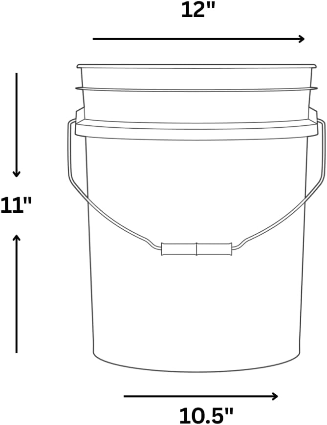 House Naturals 3.5 Gallon Food Grade Orange Bucket Pail with Black Air-Tight Screw on Lid (Pack of 2) BPA Free Made in USA containers