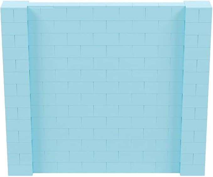 EverBlock 8’ x 7’ Wall Kit | Modular Building Blocks | Wall System for Building, Display & Structures | Room Divider & Partition | Easy to Connect & Reuse | Indoor & Outdoor Use | Light Blue