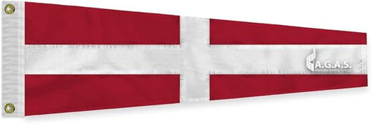 AGAS No 4 Pennant Code of Signals - 32 In x 6 Ft - Printed 200 Nylon - Quadruple Stitched Edges - Solid Brass Grommets Canvas Heading - Number 4 Signal Flag - Size 7.