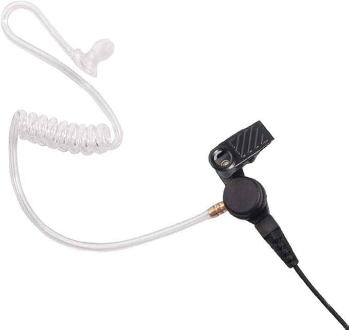 Walkie Talkie Earpiece Headset with Mic PTT for Kenwood Puxing Wouxun Hytera Two Way Radio 2 pin with Nipple Covert Acoustic Tube，2 Pack