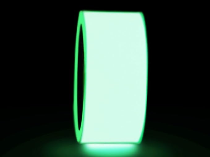 WOD GDT6 Glow in the Dark Tape Safety Grade Photoluminescent, 1.5 inch x 50 yds - For Labeling Safety Signs and Emergency Exits, Green