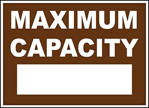 Vinyl Stickers - Bundle - Safety and Warning & Warehouse Signs Stickers - Maximum Capacity Sign - 6 Pack (10" x 7")