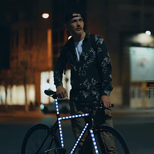 Reflective Tape Blue White 1 Inch x 68 Feet, Outdoor Waterproof Warning Reflector, Night Safety Stickers for Vehicles