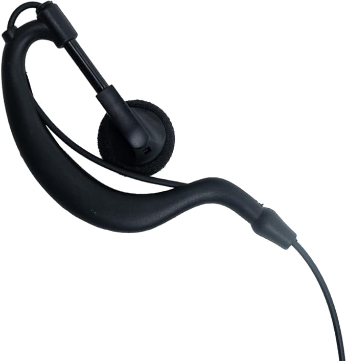 Walkie Talkie Earpiece Headset Compatible with Motorola Radio cls1410 cls1110 bpr40 cp200 cp200d cp185 cp100 rdm2070d with PU G Shape Spring Wire Ear-Hook and PTT mic, 10 Packs