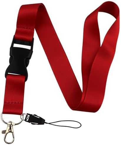 Red Lanyards for Id Badges, Teacher Retractable and Heavy Duty Badge Reel, Detachable Lanyard with Keychain for Women Nurse Office
