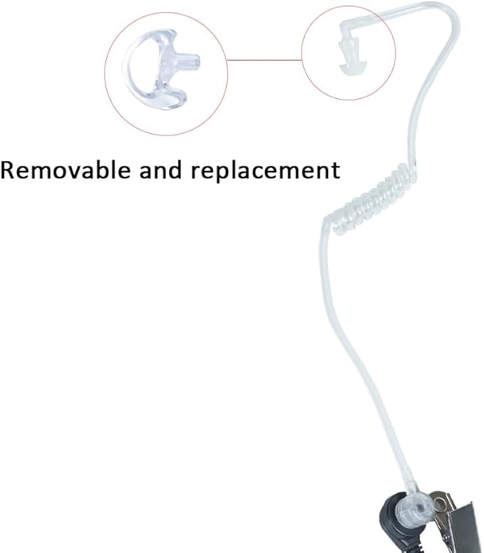 Walkie Talkie Headset with Mic PTT Covert Acoustic Tube Earpiece Compatible for Motorola Talkabout MH230R MR350R T600 T200 T200TP T260 T260TP T460 MT350R 2 Way Radio 10Pack