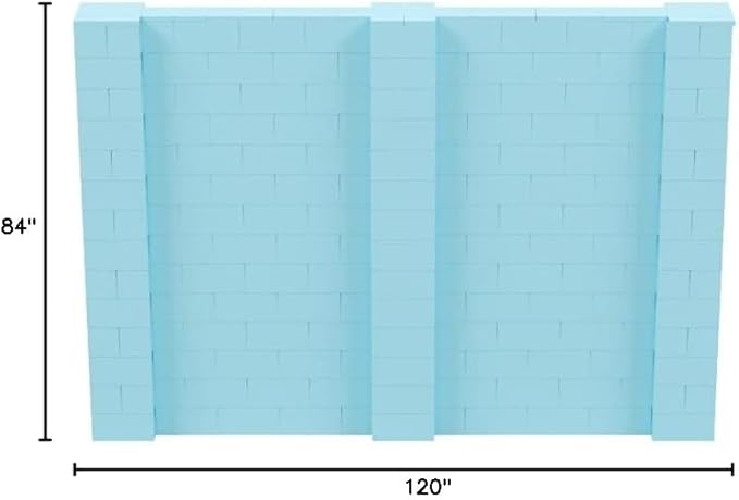 EverBlock 10’ x 7’ Wall Kit | Modular Building Blocks | Wall System for Building, Display & Structures | Room Divider & Partition | Easy to Connect & Reuse | Indoor & Outdoor Use | Light Blue