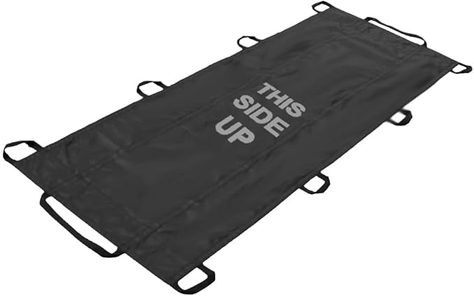 The Original Rescue Essentials Brand QuikLitter, Black Nylon Handles, Non-Woven Fabric, 500 Lb Rated, Low Cost, Disposable for Patient Transfer, Casualty Evacuation