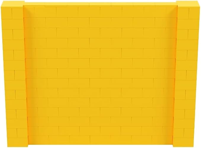 EverBlock 9’ x 7’ Wall Kit | Modular Building Blocks | Wall System for Building, Display & Structures | Room Divider & Partition | Easy to Connect & Reuse | Indoor & Outdoor Use | Yellow