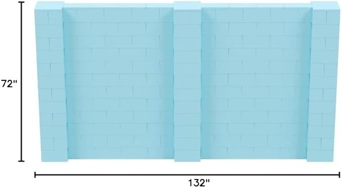 EverBlock 11' x 6' Wall Kit | Modular Building Blocks | Wall System for Building, Display & Structures | Room Divider & Partition | Easy to Connect & Reuse | Indoor & Outdoor Use | Light Blue