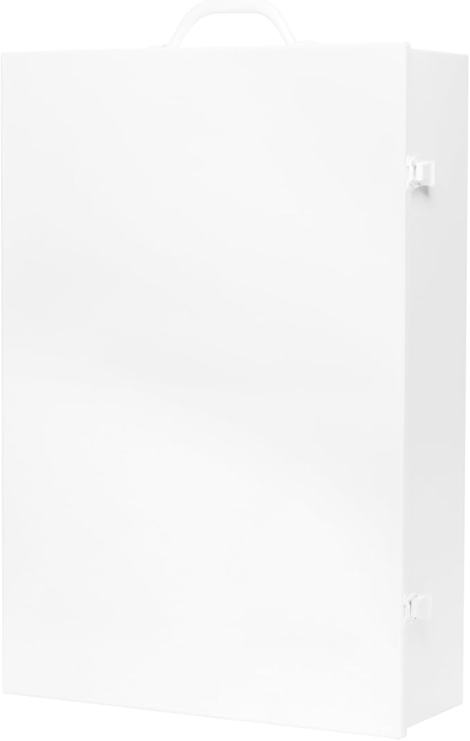 MFASCO Commercial Wall Mount 4 Shelf First Aid Kit - OSHA & ANSI Compliant, Refillable Metal First Aid Cabinet for Businesses, Large First Aid Kit Box for Office and Shop - No Label or Company Logo
