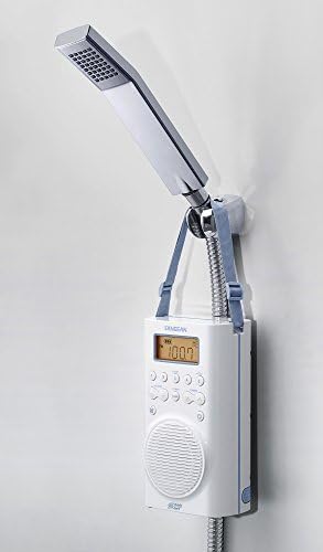 Sangean H205 Shower Radio AM/FM Waterproof, Weather Alert, Digital Tuning, White