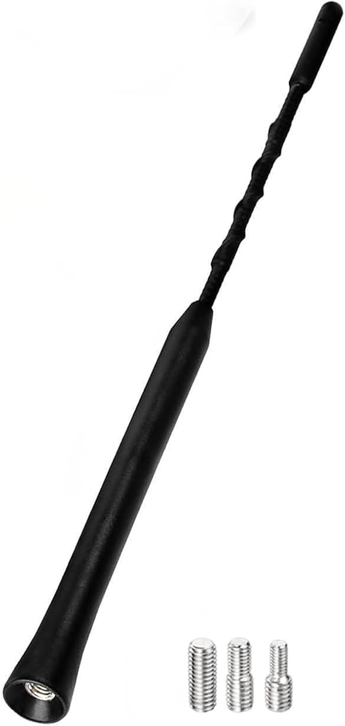 Car Antenna Replacement, 9 Inch Flexible Rubber Vehicle Roof Mounted Antenna Mast Universal AM FM Car Radio Antennas for Cars Trucks SUVs, with M4 M5 M6 Threaded Adapters